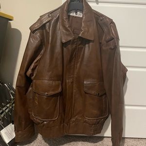 Vintage Stuart McGuire brown leather jacket